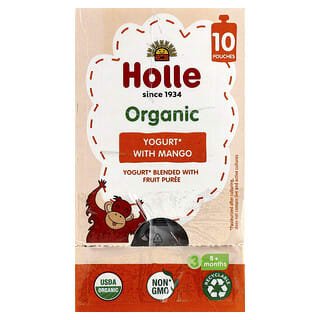 Holle, Yogur orgánico con mango, 8 meses en adelante, 10 sobres, 85 g (3 oz) cada uno