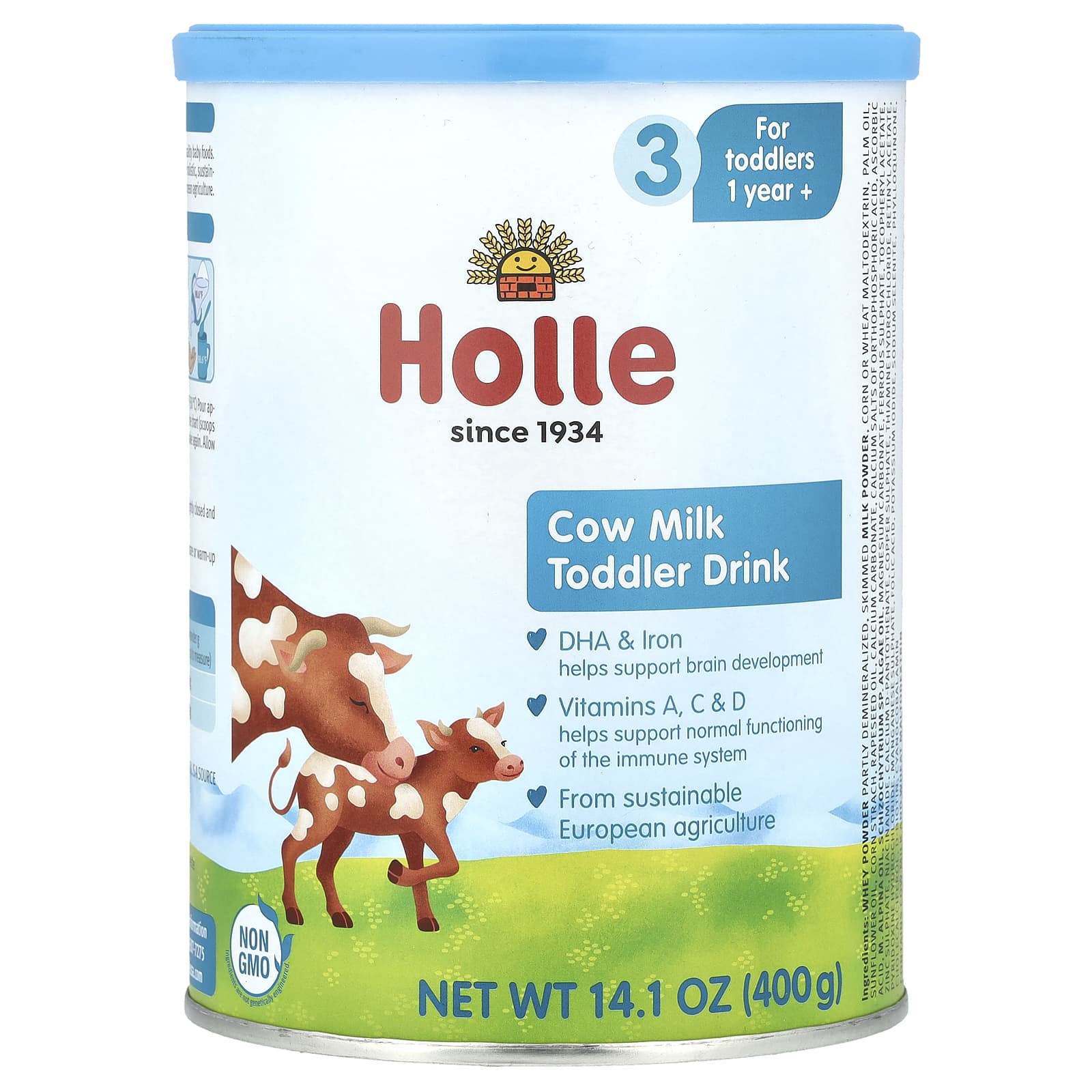 Holle, Напиток из коровьего молока, для детей от 1 года, 400 г (14,1 унции)