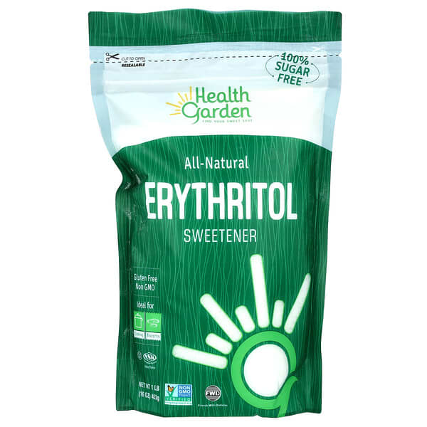 Health Garden, 100% 천연 성분 에리스리톨 감미료, 453g(1lb)