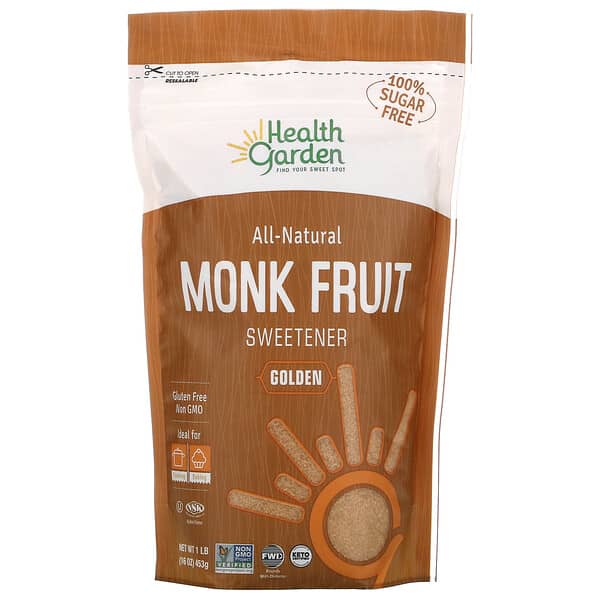 Health Garden, All Natural Monk Fruit Sweetener, Golden, 16 oz (453 g)
