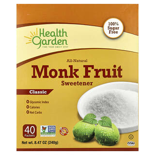 Health Garden, Édulcorant entièrement naturel à base de fruit de moine, Classique, 40 sachets, 6 g chacun