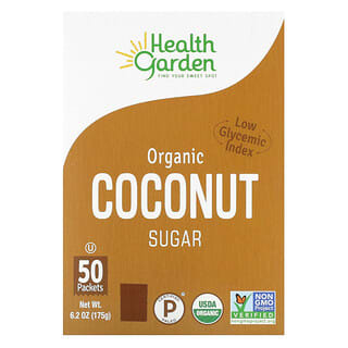 Health Garden, Azúcar de coco orgánico`` 50 sobres de 3,5 g cada uno