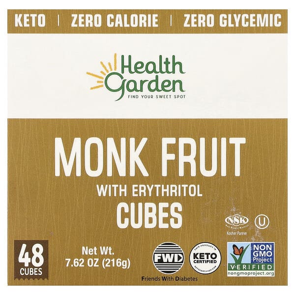 Health Garden, 나한과 에리스리톨 큐브, 큐브 48개, 216g(7.62oz)