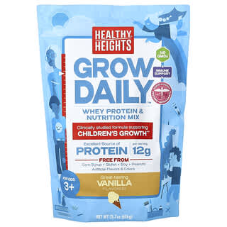 Healthy Heights, Grow Daily, Whey Protein & Nutrition Mix, For Kids 3+, Vanilla, 21.7 oz (616 g)