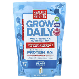 Healthy Heights, Grow Daily, Whey Protein & Nutrition Mix, For Kids 3+, Plain, 21.7 oz (616 g)