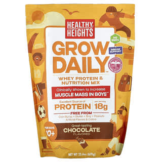 Healthy Heights, Grow Daily, Whey Protein & Nutrition Mix, For Boys 10+, Chocolate, 23.6 oz (670 g)