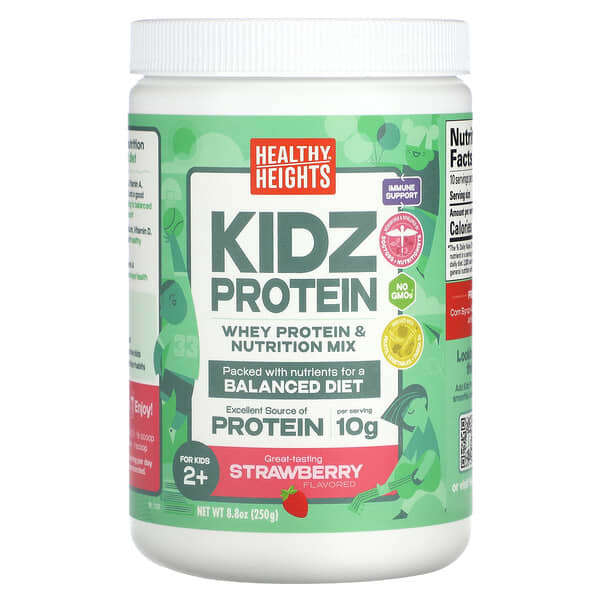 Healthy Heights Kidz Protein, For Kids 2+, Strawberry, 8.8 oz (250 g)