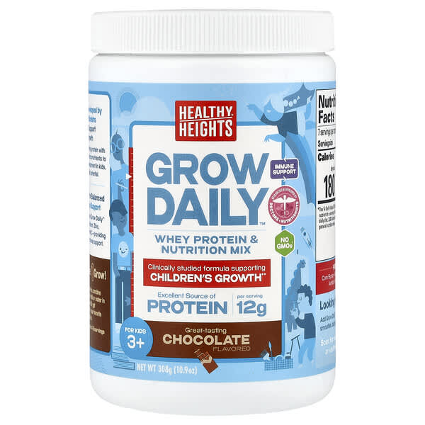 Healthy Heights, Grow Daily, Whey Protein & Nutrition Mix, For Kids 3+, Chocolate, 10.9 oz (308 g) — product photo 1