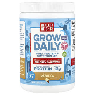 Healthy Heights, Grow Daily, смесь сывороточного протеина и питательных веществ, для детей от 3 лет, ваниль, 301 г (10,6 унции)
