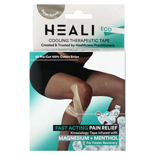 Heali Medical Corp, Cooling Therapeutic Kinesiology Tape, Beige Splash , 20 Pre-Cut Strips