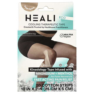 Heali Medical Corp, Cinta refrescante de kinesiología terapéutica, Salpicaduras de color beige, 20 tiras precortadas
