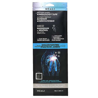Heali Medical Corp, Atmungsaktives, elastisches Kinesiologie-Tape, Schulter/Himbeere, 3 Applikationen vorgeschnitten