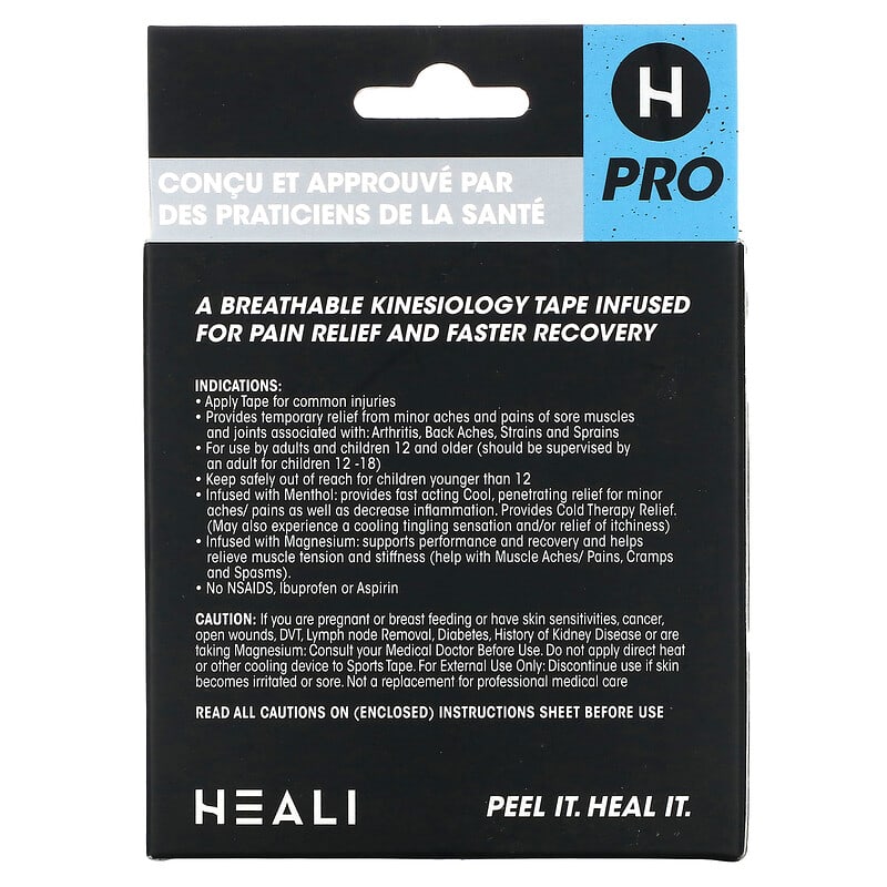 Cooling Therapeutic Kinesiology Tape、ブラック、プレカット