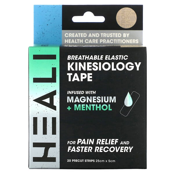 Heali Medical Corp, 통기성이 좋은 탄력 있는 Kinesiology 테이프, 누드톤, 프리컷 스트립 20개