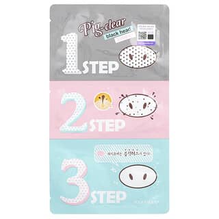 Holika Holika, Pig-Nose Clear Blackhead, juego de 3 pasos, 1 tratamiento