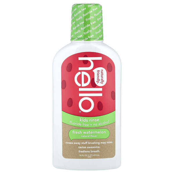 Hello, 어린이 가글, 무불소 + 무알코올, 유기농 수박 향, 473ml(16fl oz)