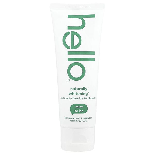 Hello, 천연 미백 충치 예방 불소 치약, Mint to Be, 133g(4.7oz)