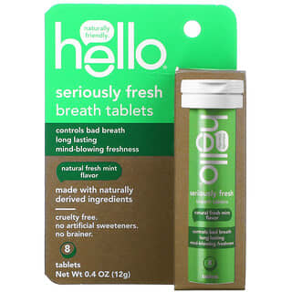 Hello, Breath Tablets, Natural Fresh Mint Flavor, 8 Tablets, 0.4 oz ( 12 g)