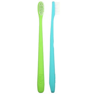 Hello, Escovas de Dentes sem BPA, Soft, Verde / Azul, 2 Escovas de Dentes