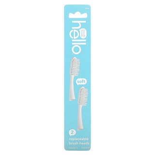 Hello, Replaceable Brush Heads, Soft, 2 Pack