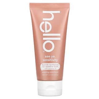 Hello, See Ya, Sensitivity Fluoride Toothpaste with Coconut Oil, Soothing Mint, 4 oz (113 g)