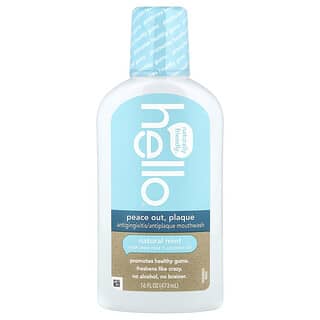 Hello, Peace Out, Plaque, Antigingivitis/Antiplaque Mouthwash, Natural Mint, 16 fl oz (473 ml)