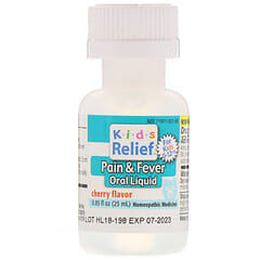 Homeolab USA, Kids Relief, Pain & Fever Oral Liquid, For Kids 0-12 Yrs, Cherry Flavor, 0.85 fl oz (25 ml)