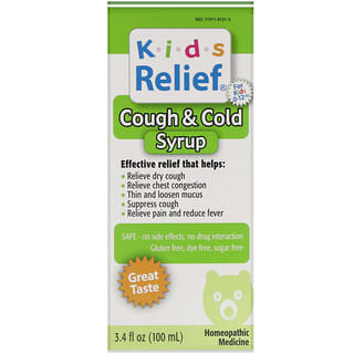 Homeolab USA, Kids Relief, Cough & Cold Syrup, For Kids 0-12 Yrs, 3.4 fl oz (100 ml)