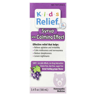 Homeolab USA, Kids Relief®, Xarope com Efeito Calmante, de 0 a 12 Anos, Uva, 100 ml (3,4 fl oz)