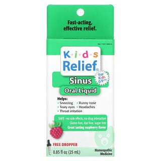 Homeolab USA, Kids Relief, Sinus Oral Liquid, For Kids 0-9 Yrs, Raspberry , 0.85 fl oz (25 ml)