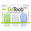 Humangear, GoToob® 미니, 블루, 클리어, 그린, 3개입, 각 27ml(0.9fl oz)