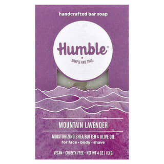 Humble Brands, Handcrafted Bar Soap, Mountain Lavender, handgefertigte Seifenstück, Berglavendel, 113 g (4 oz.)