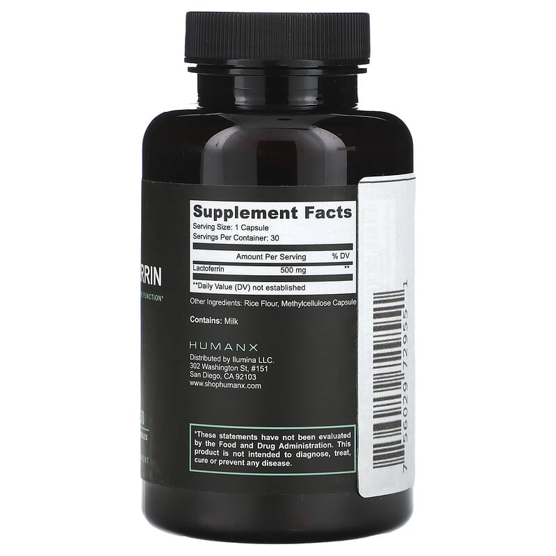 ラクトフェリン、500mg、30粒