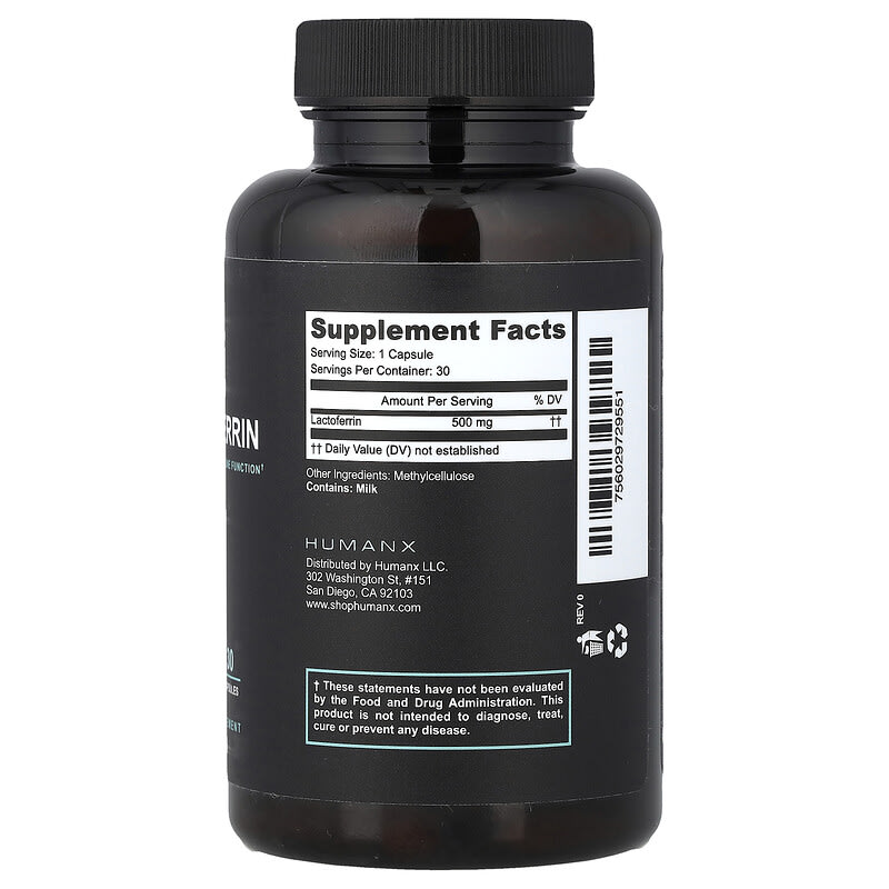 ラクトフェリン、500mg、30粒