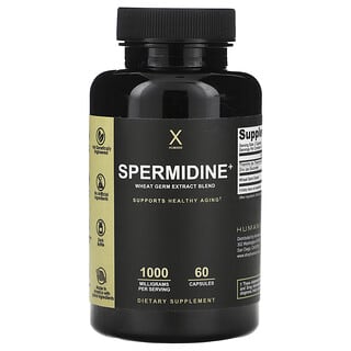 Humanx, 스페르미딘+, 밀배아추출물 혼합물, 1,000mg, 캡슐 60정(캡슐당 500mg)