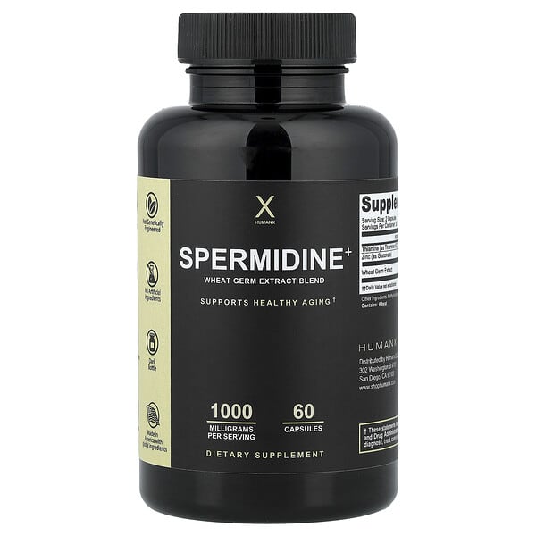 Humanx, Spermidine+, Wheat Germ Extract Blend, 60 Capsules