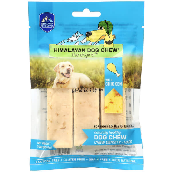 Himalayan Pet Supply, Himalayan Dog Chew, Hard, For Dogs 15 lbs & Under, Chicken, 3.3 oz (93.6 g) (Discontinued Item) 