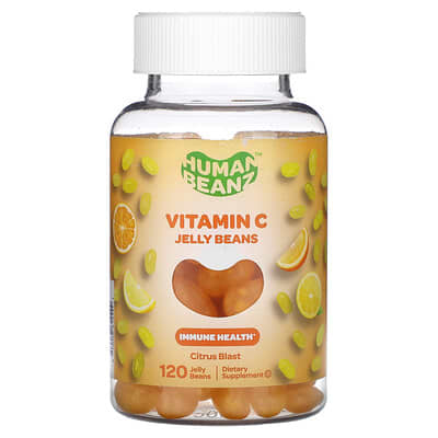 Human Beanz, Vitamin C Jelly Beans, Citrus, 160 mg, 120 Jelly Beans (40 mg each jelly bean)