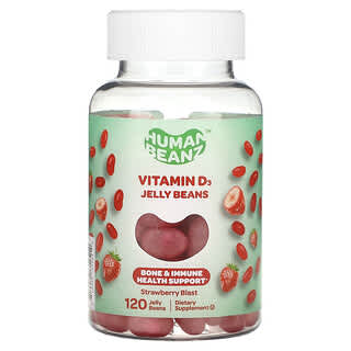 Human Beanz, Vitamin D3 Jelly Beans, Strawberry Blast, 120 Jelly Beans