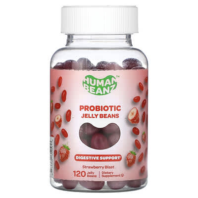 Human Beanz, Probiotic Jelly Beans, Strawberry Blast, 120 Jelly Beans (0.5 Billion CFU per Jelly Bean)