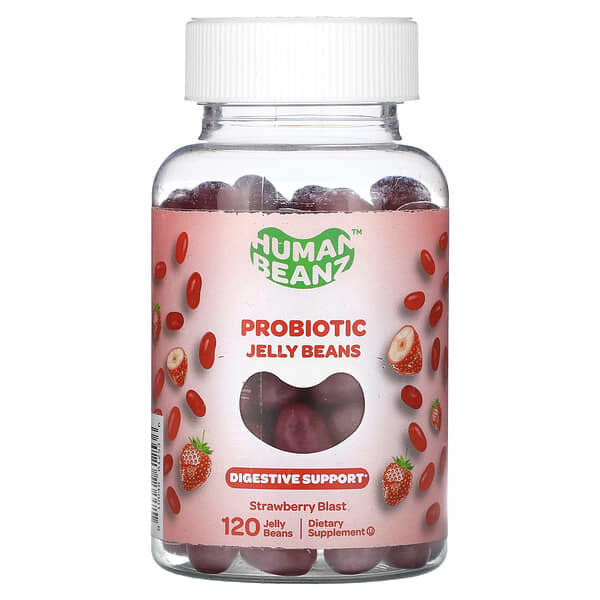 Probiotic Jelly Beans, Strawberry Blast, 120 Jelly Beans (0.5 Billion CFU per Jelly Bean)