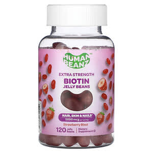 Human Beanz, Biotin Jelly Beans, Extra Strength, Strawberry Blast, 2,500 mcg, 120 Jelly Beans