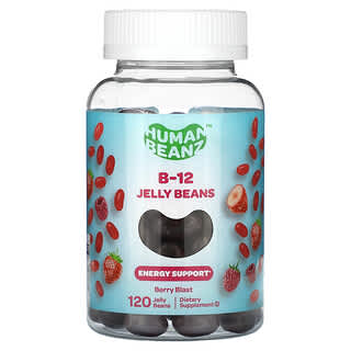 Human Beanz‏, שעועית B-12, בטעם פירות יער, 120 סוכריות ג'לי