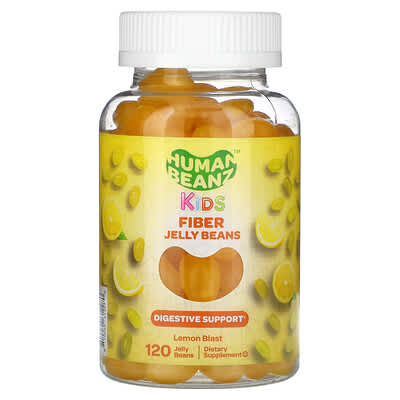 Human Beanz, Kids, Fibre Jelly Beans, Lemon Blast, 120 Jelly Beans