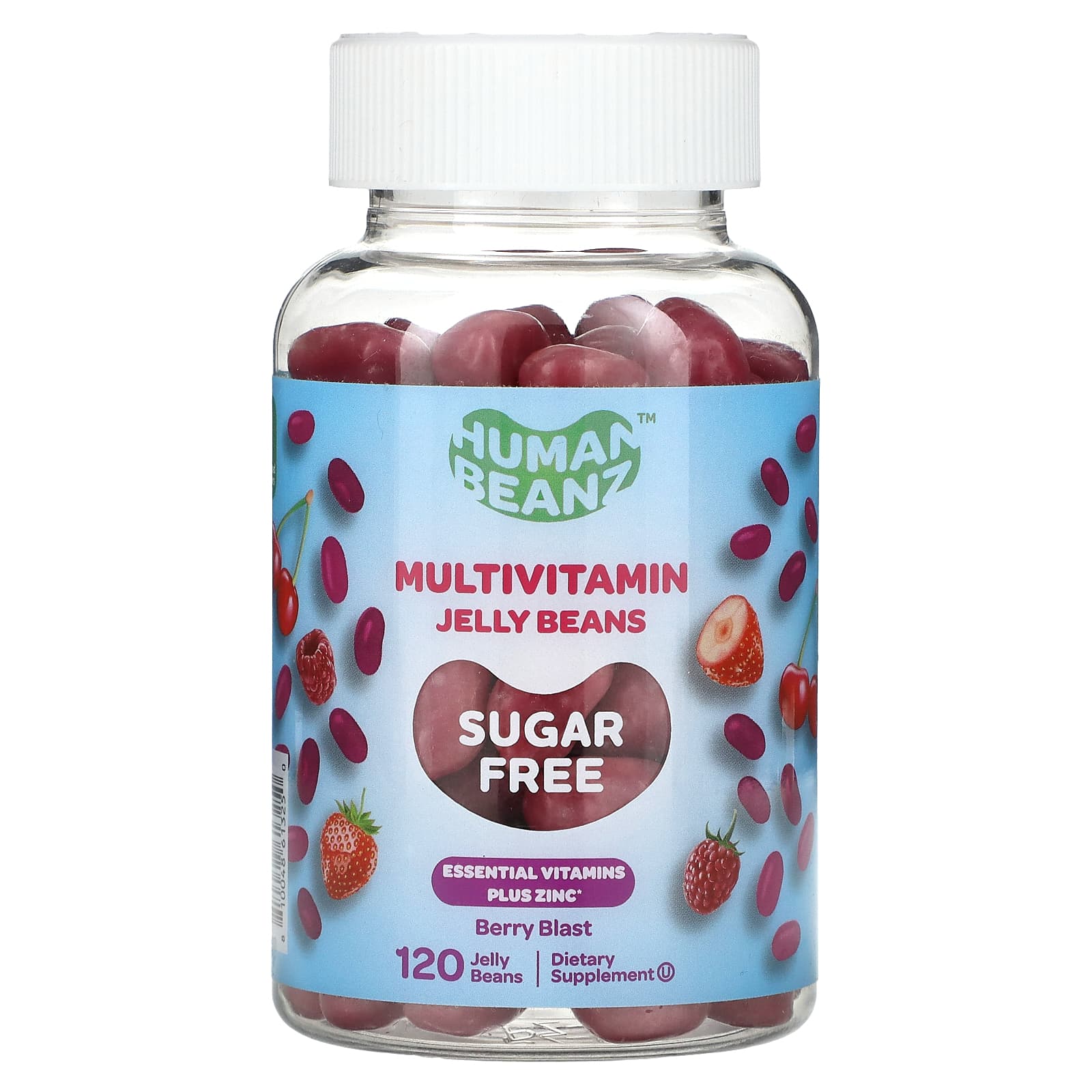 Human Beanz, Multivitamin Jelly Beans, Sugar Free, Berry Blast, 120