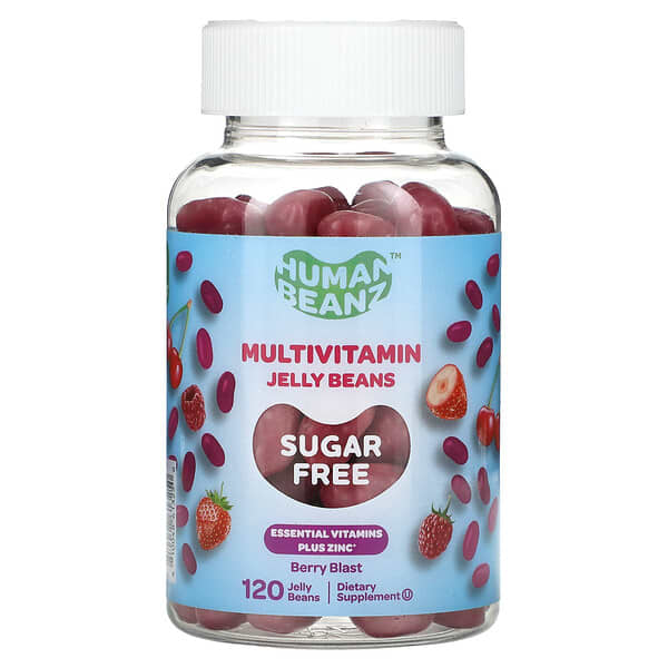Human Beanz, Multivitamin Jelly Beans, Sugar Free, Berry Blast, 120 Jelly Beans