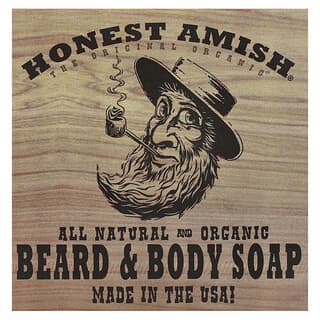 Honest Amish, Sabonete Original em Barra para Corpo e Barba, 1 Barra