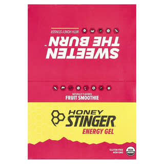 HoneyStinger, Energy Gel 能量凝膠，水果奶昔味，24 包，每包 1.1 盎司（31 克）