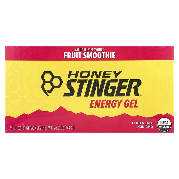 Energy Gel, Fruit Smoothie, 24 Packets, 1.1 oz (31 g) Each