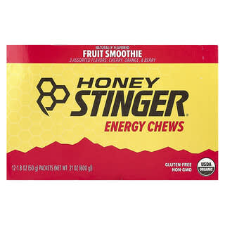 Honey Stinger, Energy Chews 能量咀嚼片，水果奶昔味，12 包，每包 1.8 盎司（50 克）